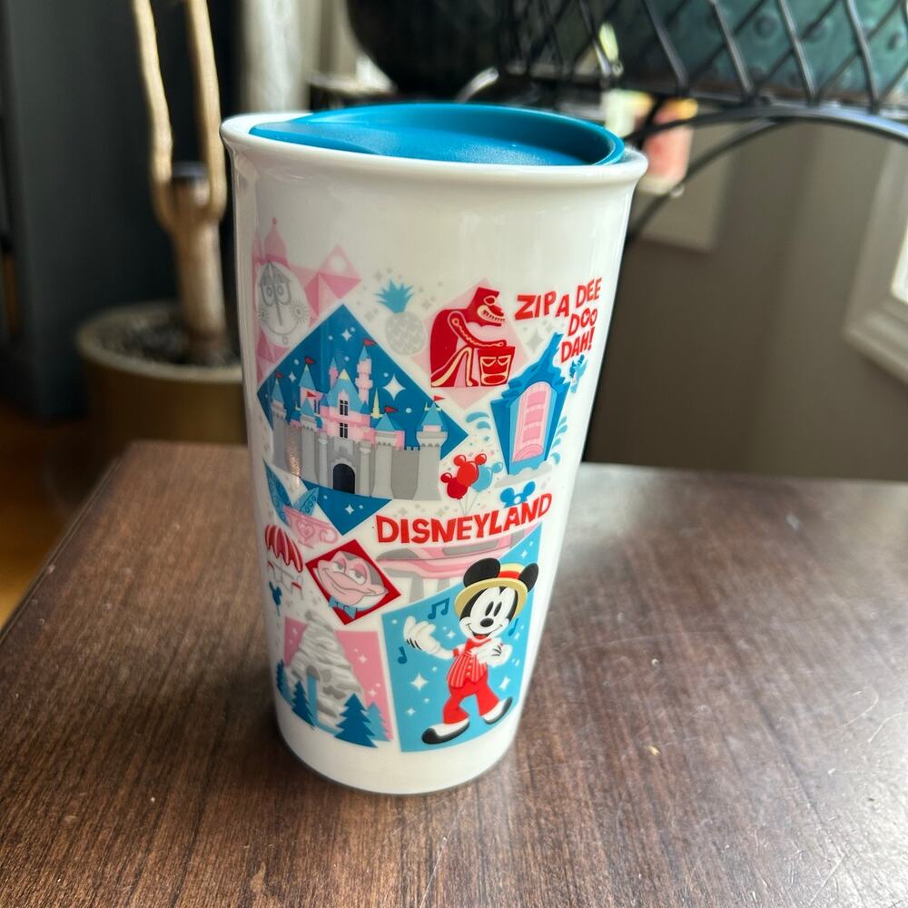 Disneyland zip a dee doo dah! Starbucks ceramic Tumbler Rare and Exclusive 12 OZ